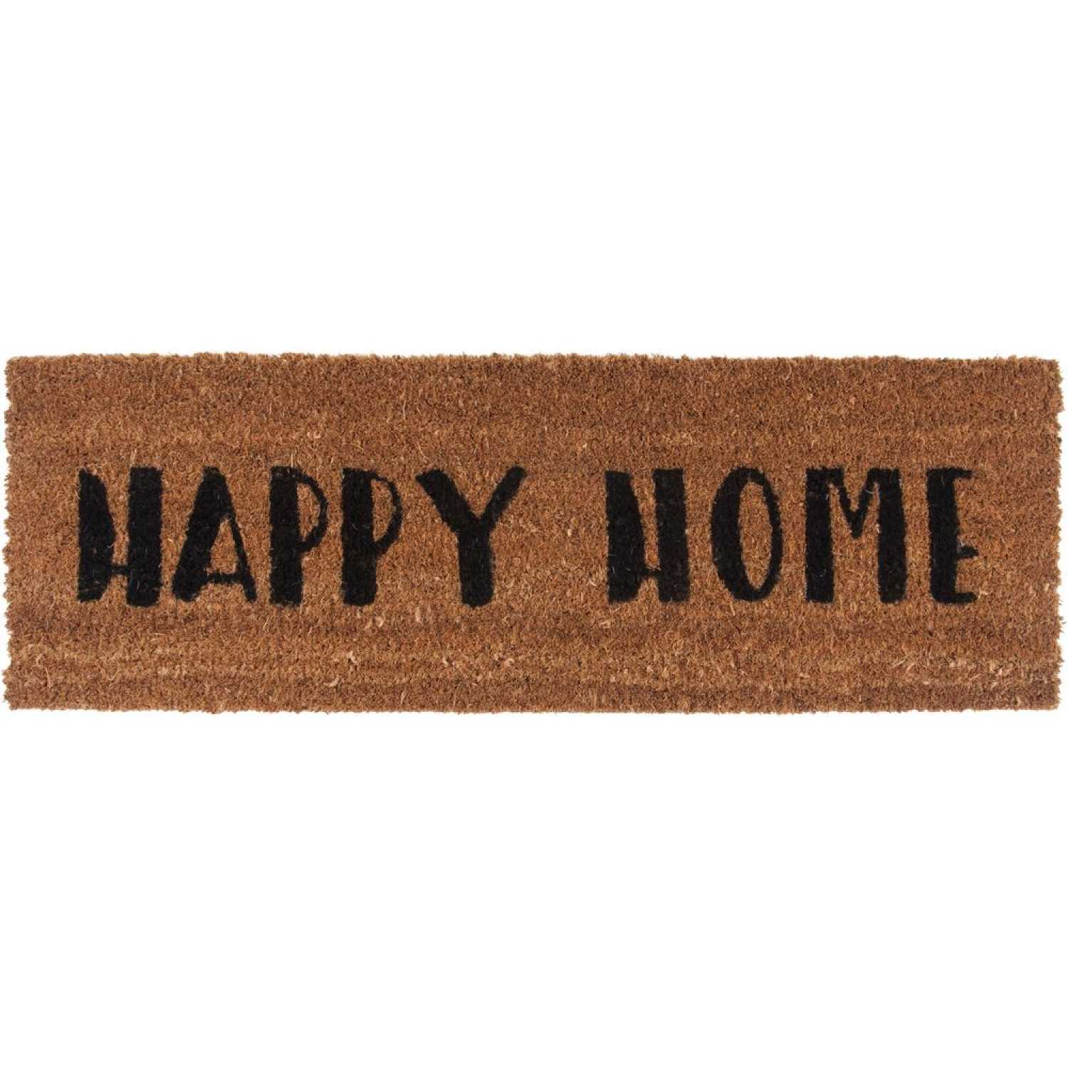 Present Time Happy Home Doormat - Black